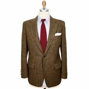 Heren Pak Jas Herringbe Single Breasted Casual Bruiloft Bruidsjonkers Nieuw in Pakken Blazers Man Jas Heren Stadium Kleding Mannelijke T1Gj #