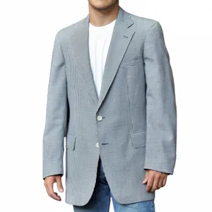 Veste de costume pour hommes Simple boutonnage pied-de-poule Casual Busin Mariage Groomsmen Slim Nouveaux costumes et blazers Vestes d'été pour hommes E4ex #