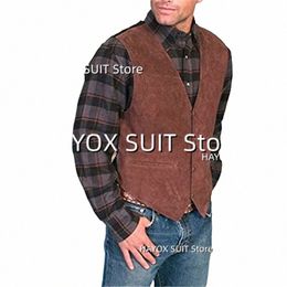 Mannen Pak Slim Fit Vest Enkele Breasted V-hals Vintage Chalecos Sleevel Jas Bruiloft Stalknecht Winkel Party Vest J4CQ #
