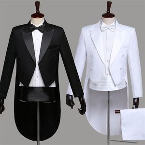 Herenpak Tuxedo Solid Wing Pointed Collar Mens lange mouw Gentlemans jurk formeel bruiloft bruidegom feestpak groot 201106