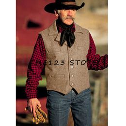 Costume pour hommes V Neck Laine Tweed Waistcoat Gilet Business Gest Forme Gilemman pour couleur unie