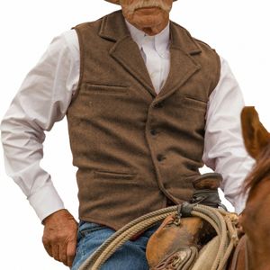 Traje de hombre Chaleco Retro Western Cowboy Estilo Boda Steampunk Chaleco k88P #