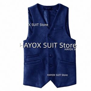 Costume pour hommes Gilet en daim col en V simple boutonnage manches vestes gilet fête balle Chalecos Hombre 12Zb #