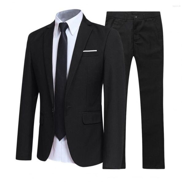 Costumes pour hommes 1 ensemble costume de marié élégant coupe ajustée Streetwear Super doux couleur Pure revers Blazer pantalon