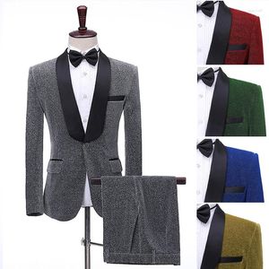 Herenpakken 2 -delige een knop fluwelen jurkbroek Men 2023 Slim Fit Mens Tuxedo Suit dinerfeest bruiloft