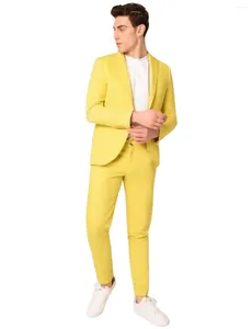 Trajes de hombre Traje de 2 piezas Chaqueta y pantalones de colores brillantes Esmoquin formal para cena y fiesta