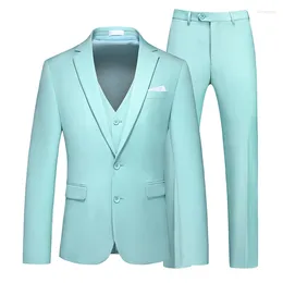Herrenanzüge, 20 Farben, lässiger Business-Anzug, 3-teiliges Set/männlicher Blazer mit zwei Knöpfen, Hose, Weste, Weste, 5XL 6XL