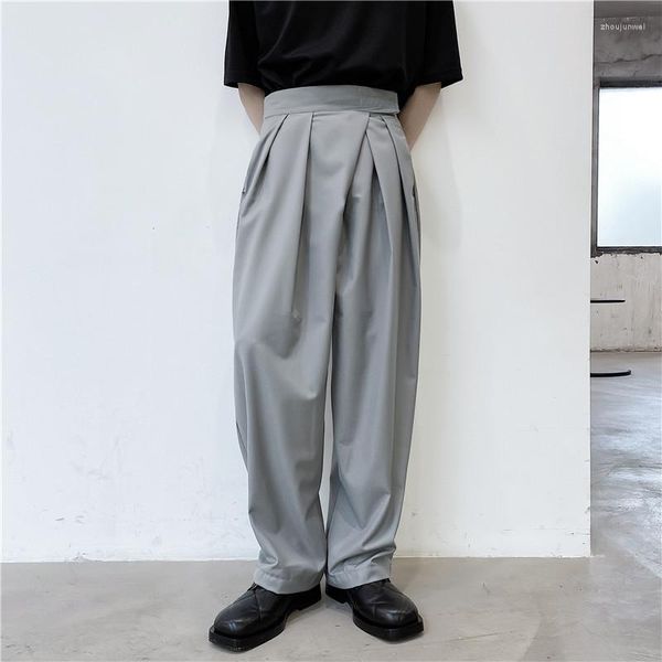 Trajes para hombres 2022 Japón Harajuku Streetwear Vintage Hombres de negocios Pantalones largos sueltos Pantalones Harem Pantalones de cintura alta Casual Pantalón recto