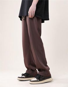 Costumes masculins 2022 Pantalon décontracté de tissu de glace de haute qualité pour hommes pantalon cool tendance mode noir / kaki / costume marron m-2xl
