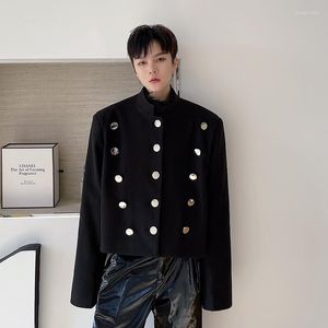 Herenpakken 2022 Leer multi-knop mannen Japan Harajuku streetwear vintage mode zwart casual korte blazer pak jas mannelijke jas
