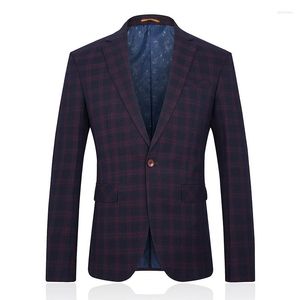 Herenpakken 2022 Stijl Trench Coat Men Grid Stripe Wool Casual heren Blazers Leisure hoogwaardige jassen