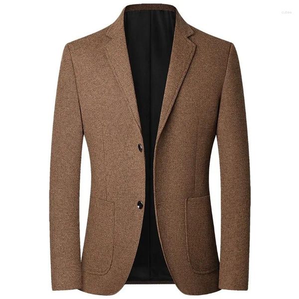 Costumes pour hommes 2023 automne hommes vestes costume d'affaires décontracté manteaux en laine de haute qualité mâle Slim Fit Blazers