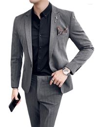 Herenpakken 2023 Autumn Autumn Single-Breasted Suit Business Professional Formal Wedding Groomsmen Two-Piece (Coat Pants)