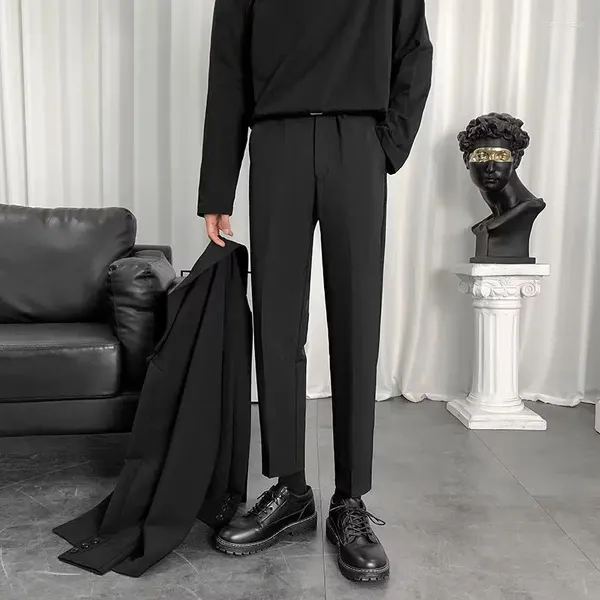 Costumes pour hommes 2023 automne hiver épaissi costume pantalon de haute qualité hommes plissé affaires mince robe pantalon Social décontracté H71