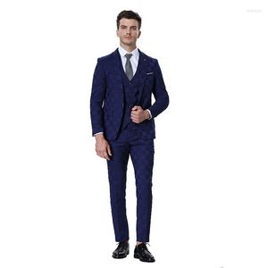 Trajes de hombre 2023 Blazer 3 piezas conjuntos Slim chaquetas masculinas Blazers ropa de traje boda hombre de lujo para fiesta de negocios