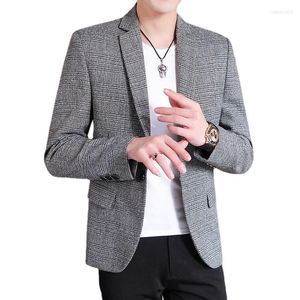 Costumes pour hommes 2023 Boutique Mode pour hommes à simple boutonnage à la mode à carreaux Respirant Style coréen Ruffian Vestes de haute qualité Petit