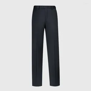 Trajes de hombre 2023, pantalones de marca para hombre, ropa Formal de negocios elástica, pantalones casuales, traje negro de pierna recta Trou