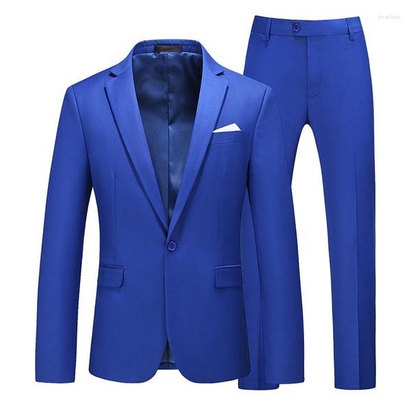 Trajes de hombre 2023 Candy Colors Slim Fit Business Men's Suit: Jacket Pants 2 piezas Set Wedding Tuxedo Groomsman Attir