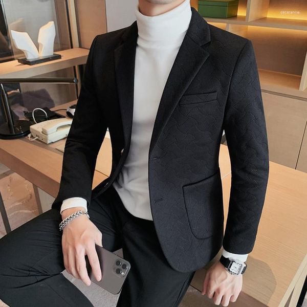 Costumes pour hommes, veste de costume décontractée, Blazer de mariage, manteau ajusté, grand simple boutonnage, élégant, luxe, mode coréenne, 2023