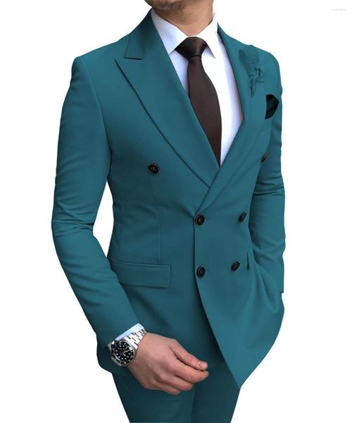 Trajes para hombre 2023, conjunto de traje informal, vestidos de dos piezas para hombre, vestido de boda, ajustado, Formal coreano para hombre