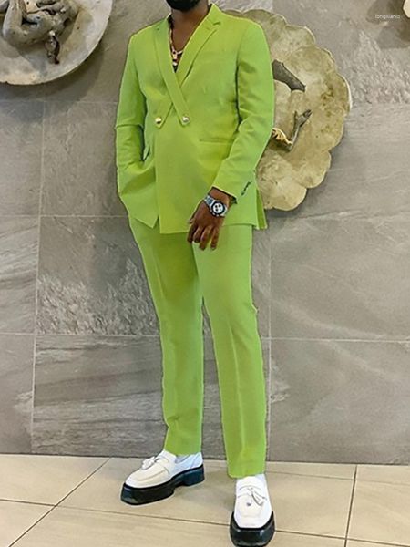Costumes pour hommes 2023 sur mesure 2 pièces hommes mariage Tuxedos tenue de soirée vert Fit mode affaires pour homme revers pointu Blazer ensembles