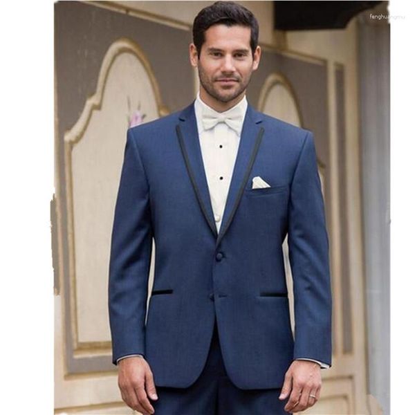 Costumes pour hommes 2023 sur mesure bleu marine hommes costume sur mesure mariage Slim Fit marié Tuxedos pour hommes (veste pantalon)