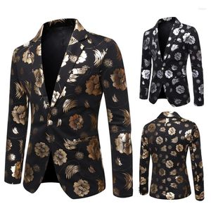 Trajes para hombre 2023, pantalones de vestir, tendencia de moda a juego, bonito estampado dorado, rendimiento empresarial, traje individual, abrigo, Blazers