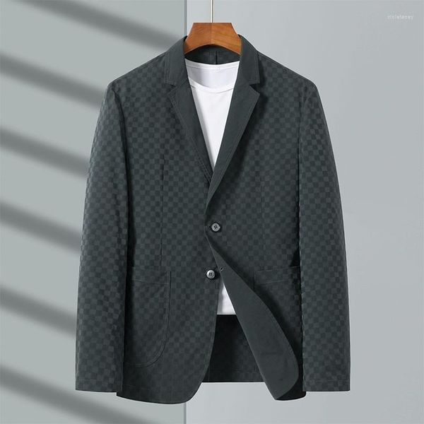 Trajes para hombres 2023 Tendencia de moda Blazer de seda de hielo Ropa de protección solar informal delgada y hermosa Abrigo elástico para primavera y otoño Top