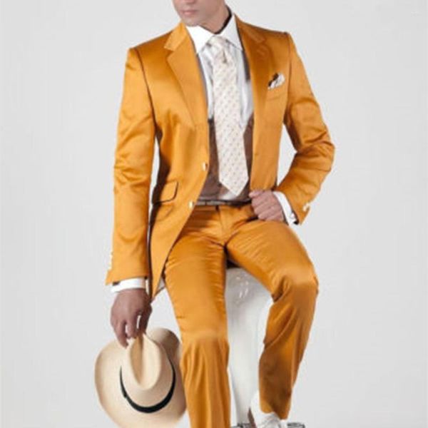 Trajes de hombre 2023 moda amarillo hombres traje de boda de escenario hecho a medida para padrinos de boda esmoquin de fiesta para hombre 2 uds (chaqueta pantalón)