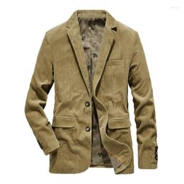 Herrenanzüge 2023 Hübsche Jacke Mittleren Alters Trend Lose Boutique Vintage Stil Bankett Kleiner Anzug Lässige Corduroy Trendige Männer