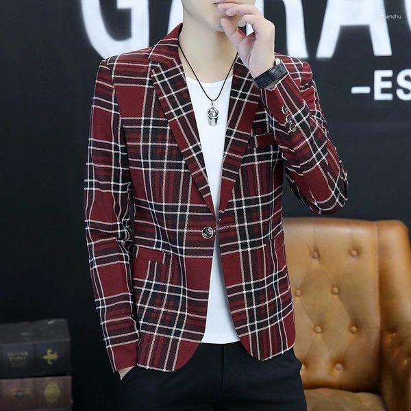 Trajes para hombres 2023 de gama alta fino Casual versión coreana hombres jóvenes delgados personalidad atractiva moda abrigo a juego chaqueta de tendencia