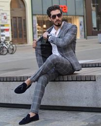 Herenpakken 2023 Hoge kwaliteit aankomst Heren Slim Fit mannelijk bedrijf Formele bruiloft Tuxedos Custom Made Boy Friend Suit 2 stuks
