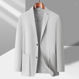 Costumes pour hommes, haute qualité, mode décontractée, Simple, fin, sans trace, colle pressée, manteau, Simple, Top, Texture à carreaux fins, 2023