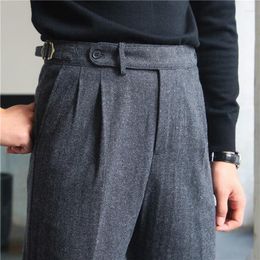 Trajes para hombre 2023, pantalones casuales de alta calidad para primavera y otoño, pantalones rectos largos sólidos de negocios a la moda de algodón elástico de talla grande V109