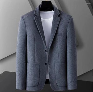 Herenpakken 2023 Hoge Kwaliteit Wol Mode Knappe Trend Business Casual Pak Jas Jonge Slanke Blazers S-3XL