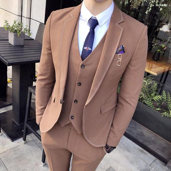 Trajes para hombre 2023, talla grande 3XL, tres piezas para hombre, traje Formal de negocios ajustado, traje para grupo de novio, matrimonio, boda británica