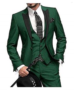 Costumes pour hommes 2023 dernier coloré classique smoking marié bal robe rose mariage élégant mince hommes costume ensemble 3 pièces (veste pantalon gilet)