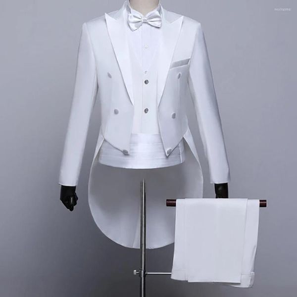 Costumes pour hommes 2023 dernier revers blanc smoking Tailcoat robe formelle mâle veste hommes hirondelle queue manteau Costume Homme Pour Mariage