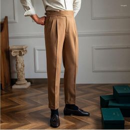 Herenpakken 2023 Luxe Rechte Business Casual Mannen Broek Hoge Kwaliteit Designer Lente Herfst Elegante Mannelijke Leisure Lange Formele broek P14