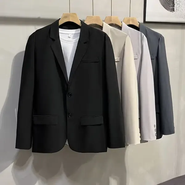 Trajes para hombre 2023, chaqueta de moda para oficina y negocios para hombre, Blazers para hombre, ropa de calle de estilo coreano, abrigo vestido informal holgado a la moda L61