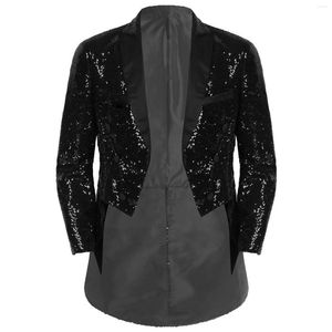 Herenpakken 2023 Heren Fashion Slim Tops Party Formele kleding Pailletten Tuxedo Dress Pocket Jacket Blazers feestjes Bruiloft Verjaardag