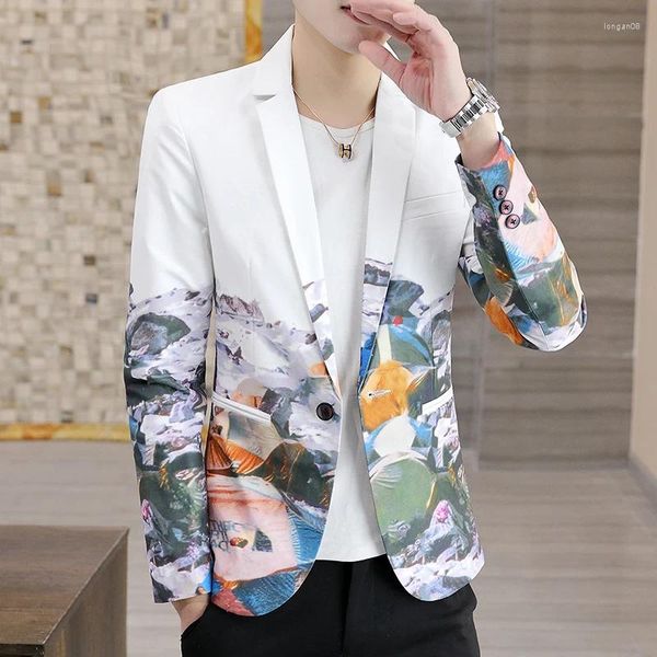 Trajes para hombres 2023 Hombres Casual Blazer Estilo Británico Negocios Slim Fit Traje Abrigo Alta Calidad Manga Larga Masculino Formal Solo Hebilla Chaqueta