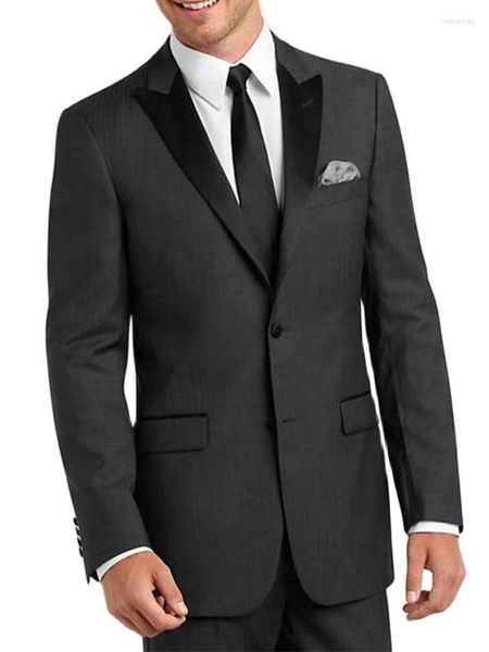 Suites para hombres 2023 Slim Fit Tuxedo Style Style Bridegroom Vestido de negocios para el carbón de boda 2pcs (Pantalones de chaqueta corbata)