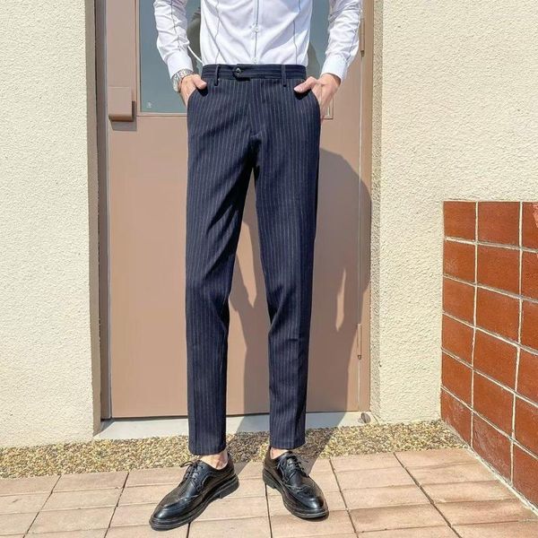 Trajes de hombre 2023 primavera y otoño Harajuku moda rayas Casual negocios pantalones sueltos
