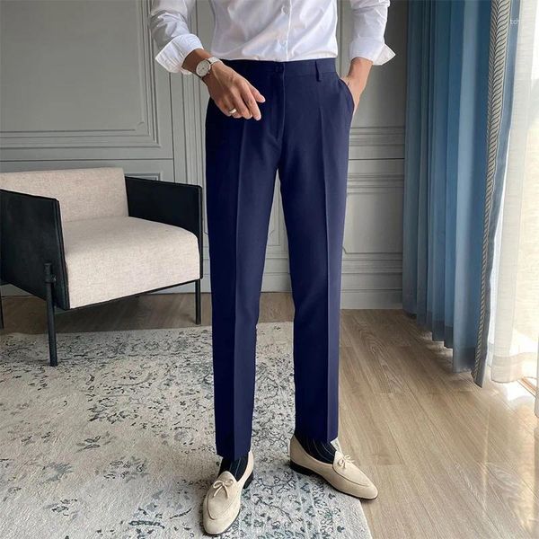 Trajes para hombres 2023 Primavera y verano Pantalones hasta el tobillo Hombres Trabajo delgado Correr Traje formal social Pantalones Marca masculina Estilo de Corea Tamaño T86