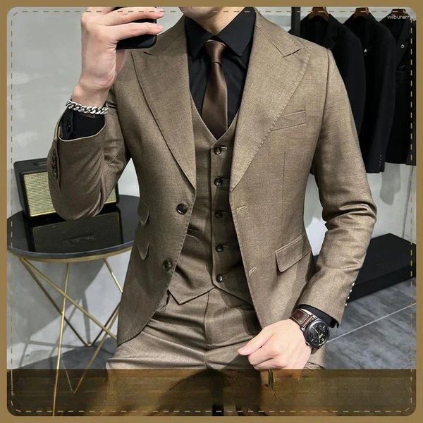 Costumes pour hommes 2023 Printemps Automne Mode Mariage Laine Costume Vestes Mâle Affaires Loisirs Pardessus Hommes Professionnel Blazer Manteaux I395