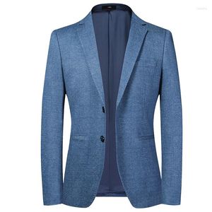 Costumes pour hommes 2023 printemps automne gris bleu Blazers hommes mode mince décontracté affaires belle marque hommes hauts taille M-4XL