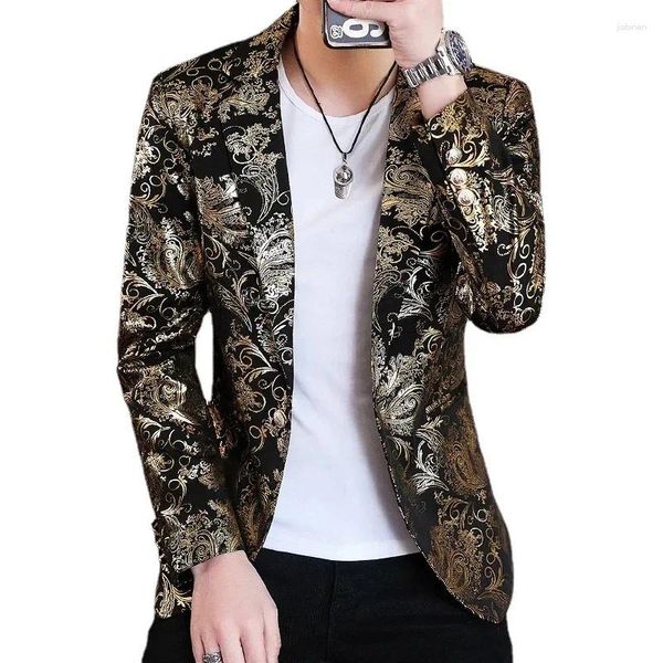 Trajes para hombres 2023 Spring Bronzing Men Boutique Fashion Fat Fit Trait Chaqueta de boda Club nocturna Destino Vestido masculino ropa masculina