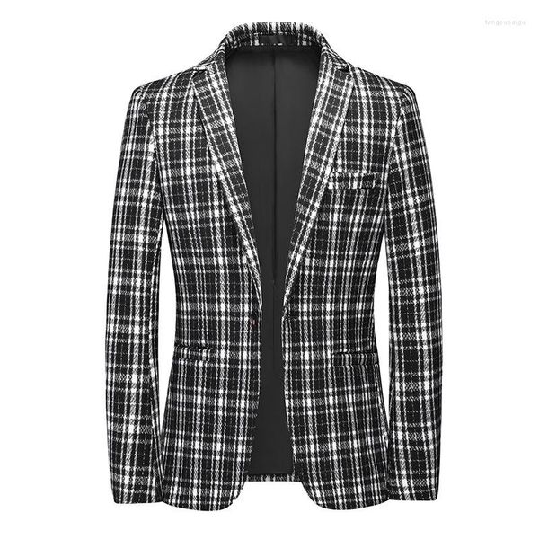 Trajes para hombre, primavera 2023, chaqueta de traje informal con un botón para hombre, moda coreana de alta calidad, abrigo ajustado para banquete, chaqueta para hombre 6XL