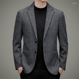 Herenpakken 2023 Lentepak Koreaanse stijl Top Business Casual Single West-jas met wol Benxi-kleding